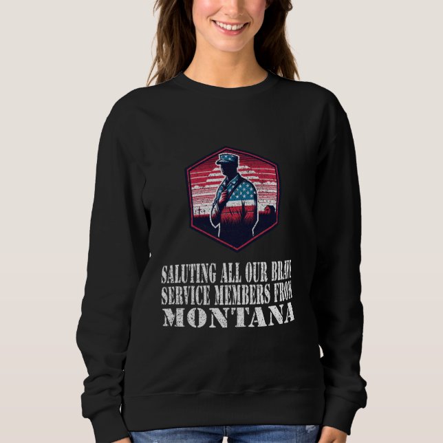 Sudadera Montana Soldier Patriotic Silhouette en American F (Anverso)