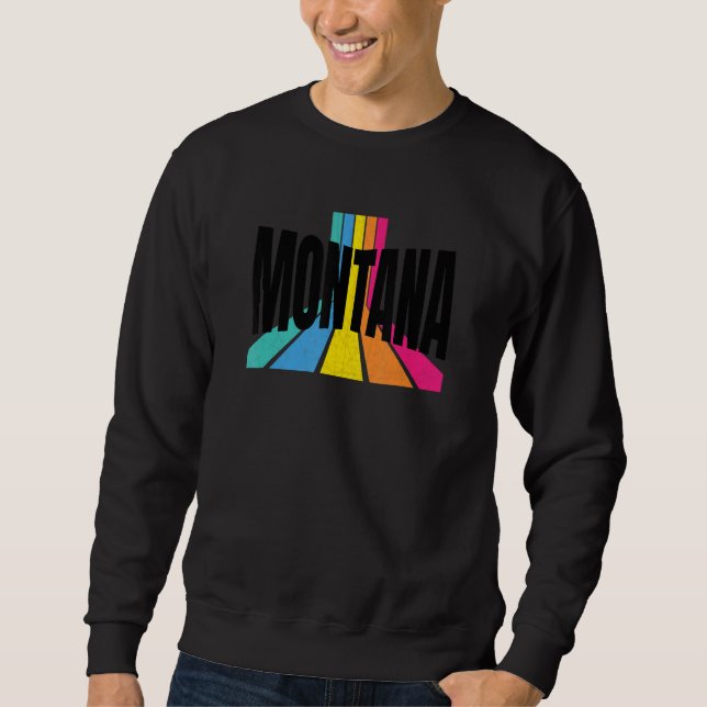 Sudadera Montana Vintage Modern Retro Stripes Cool Montana  (Anverso)