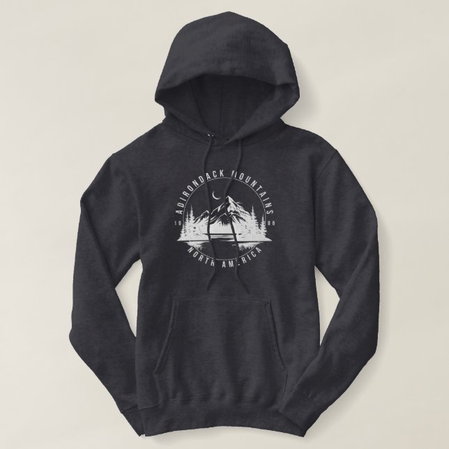 Sudadera Montañas Adirondack Retro Vintage 1986 (Diseño del anverso)