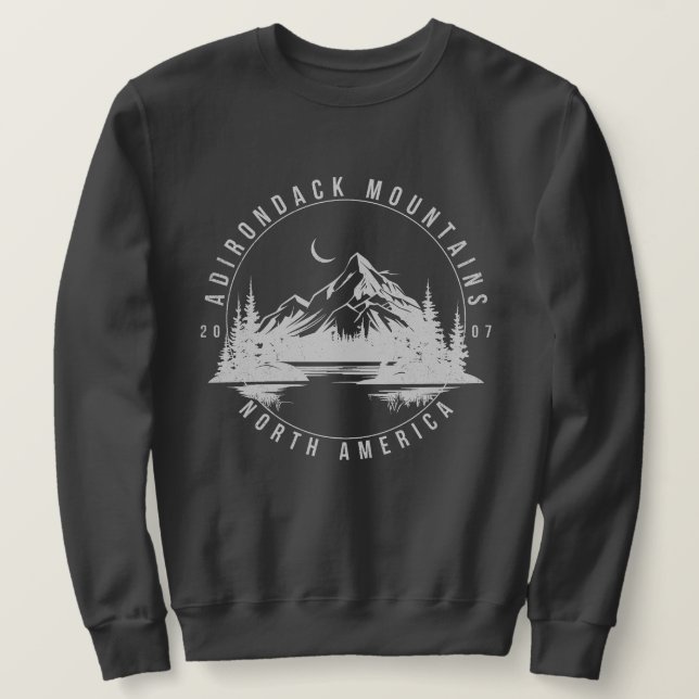 Sudadera Montañas Adirondack Retro Vintage 2007 (Anverso del diseño)