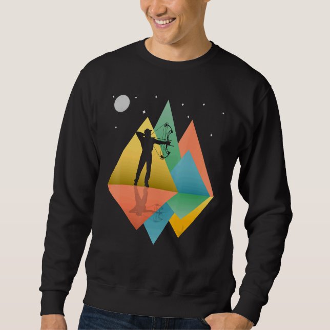 Sudadera Montañas Bow Hunter Arte Pop Retro (Anverso)