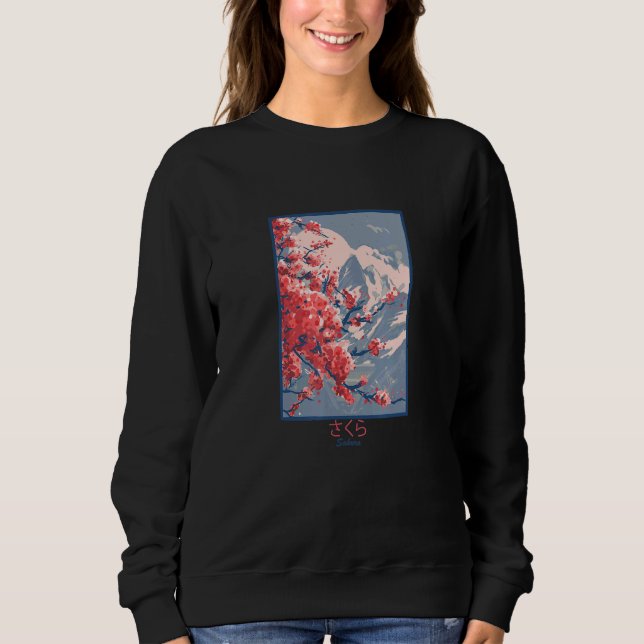 Sudadera Montañas de Cherry Blossom Sakura (Anverso)