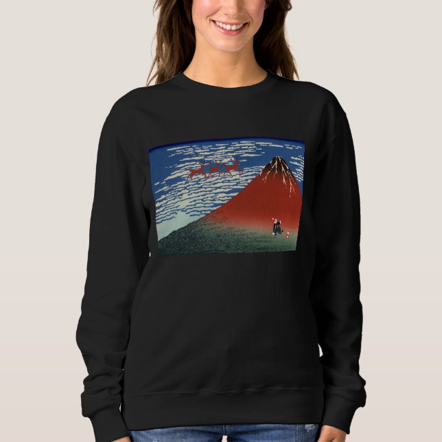 Sudadera Montañas Fuji en Navidades y arte japonés (Anverso)