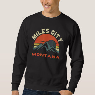 Sudadera Montañas Retro Miles City Montana Vintage