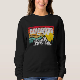 Sudadera Montañas Rocosas de Colorado Bosques Vintage Sunse