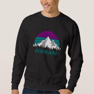Sudadera Montañas Rocosas de Colorado Retro Vintage Sunset 