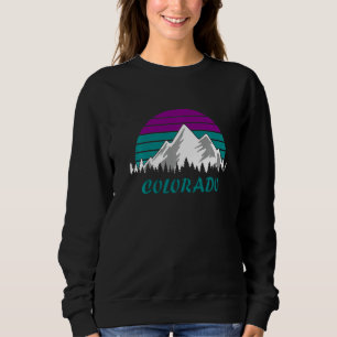 Sudadera Montañas Rocosas de Colorado Retro Vintage Sunset 