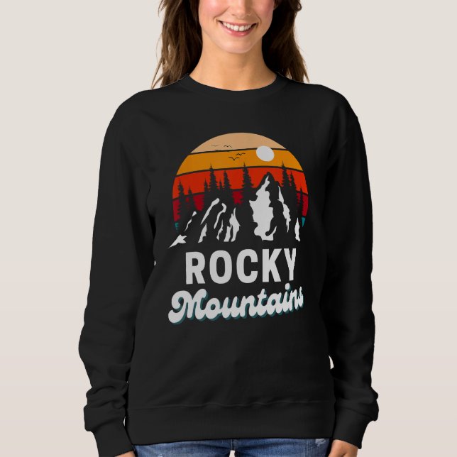 Sudadera Montañas Rocosas Naturaleza de senderismo Retro So (Anverso)
