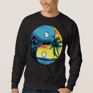 Sudadera Montañas Ying Yang Y Paisaje De Playa, Summer Tr