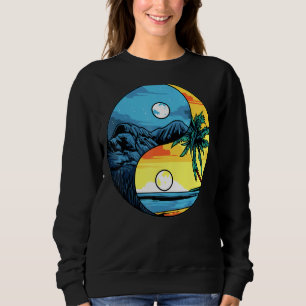 Sudadera Montañas Ying Yang Y Paisaje De Playa, Summer Tr