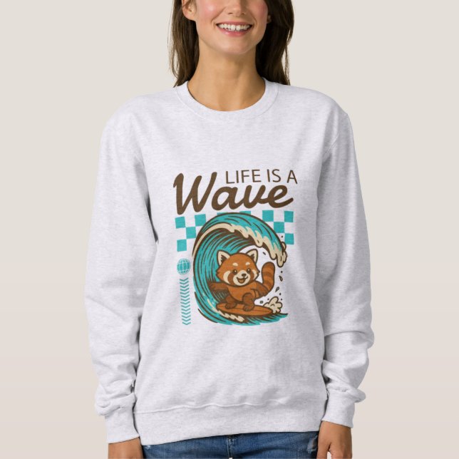 Sudadera Montando las olas de la vida (Anverso)