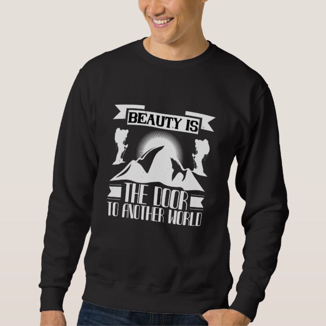 Sudadera Montañismo - La Belleza Es La Puerta (Anverso)