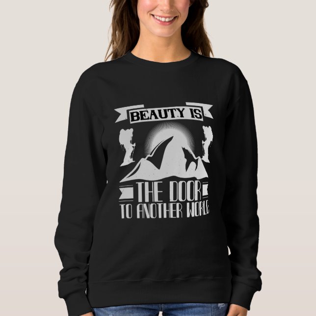 Sudadera Montañismo - La Belleza Es La Puerta (Anverso)