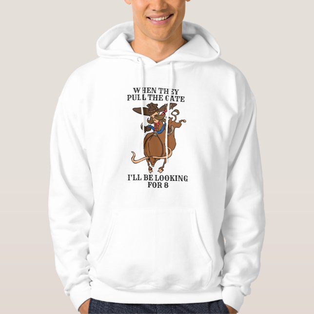 Sudadera Montar toros cuando abren la puerta buscando 8 (Anverso)