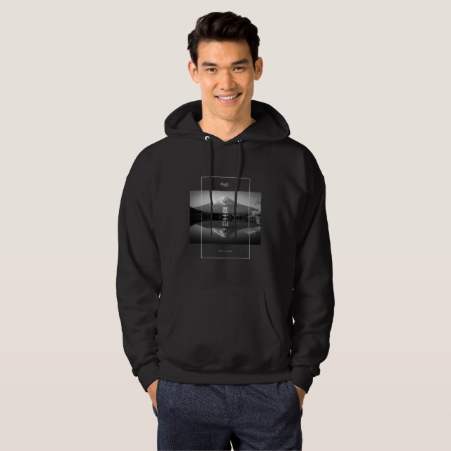 Sudadera Monte Fuji en blanco y negro (Anverso completo)