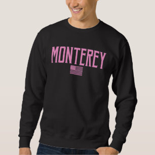 Sudadera Monterey California Us Flag Vintage Text Pink Prin