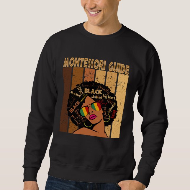 Sudadera Montessori Guide Afro African American Black Histo (Anverso)