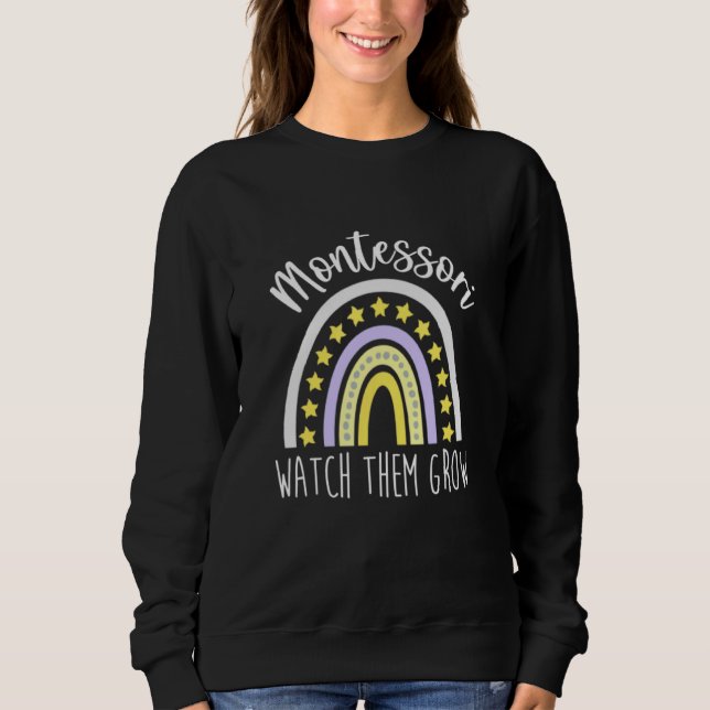 Sudadera Montessori los ve crecer maestro arcoiris Lea (Anverso)