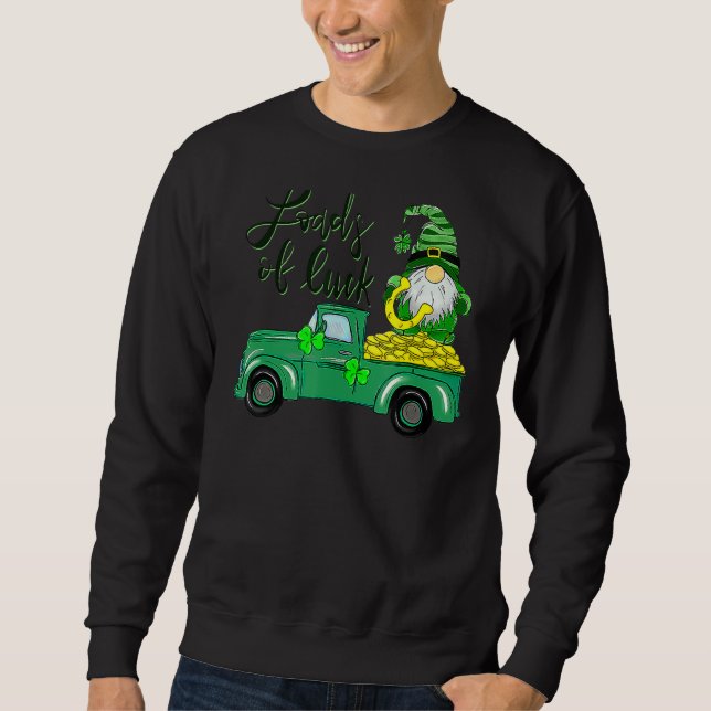Sudadera Montones de camiones de la suerte Gnome St Patrick (Anverso)