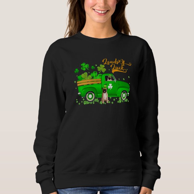 Sudadera Montones De Luck Leprechaun Pug Dog & Truck Saint  (Anverso)