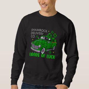 Sudadera Montones De Luck Shamrock Buffalo Plaid Truck St P