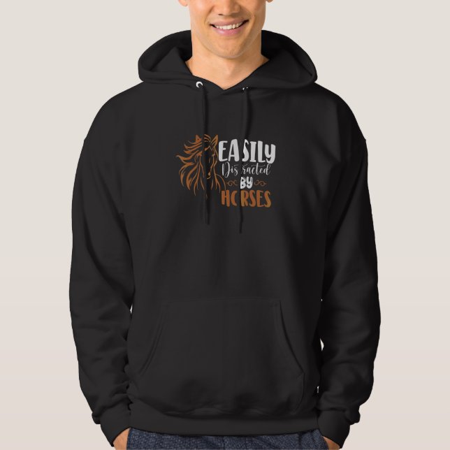 Sudadera Montura de caballo herradura  Fácilmente distraído (Anverso)