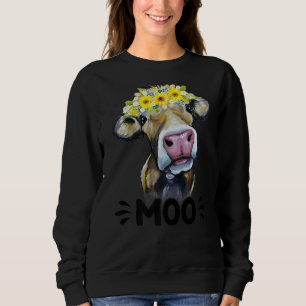 Sudadera Moo Cow Cute Bovinos Vaquera Lechera Granja Granja