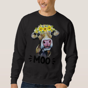 Sudadera Moo Cow Cute Bovinos Vaquera Lechera Granja Granja