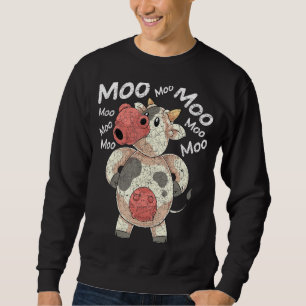 Sudadera Moo Cute Farm Animal Lover Gracioso Granjero Vaca