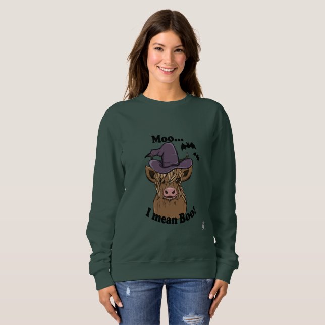Sudadera Moo, me refiero a Boo Witch Cow (Anverso completo)