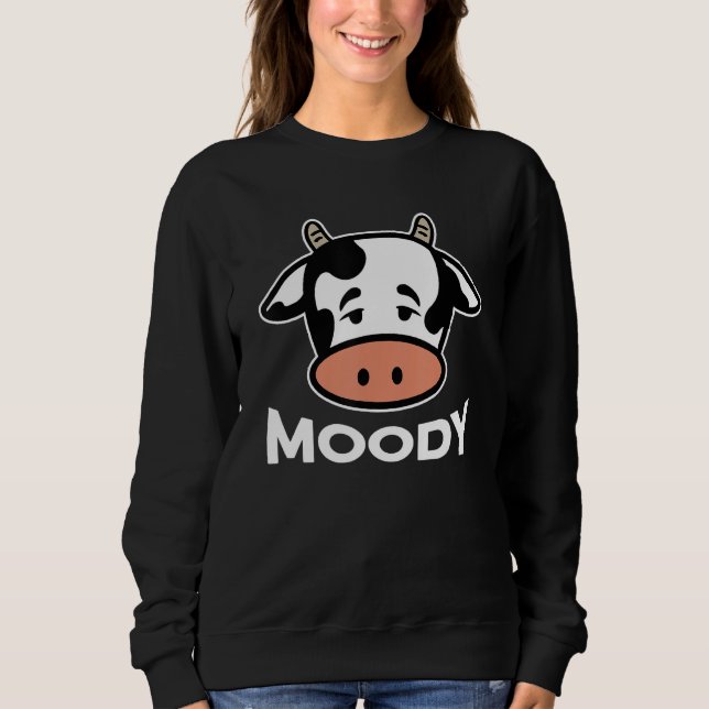 Sudadera Moody Cow Cattle Farm Animal (Anverso)