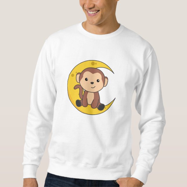 Sudadera Moon Animals Monkey Sweet Animals Monkey Para Niño (Anverso)