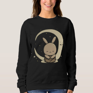 Sudadera Moon Bunny Rabbit Sitting In Crescent Moon Easter