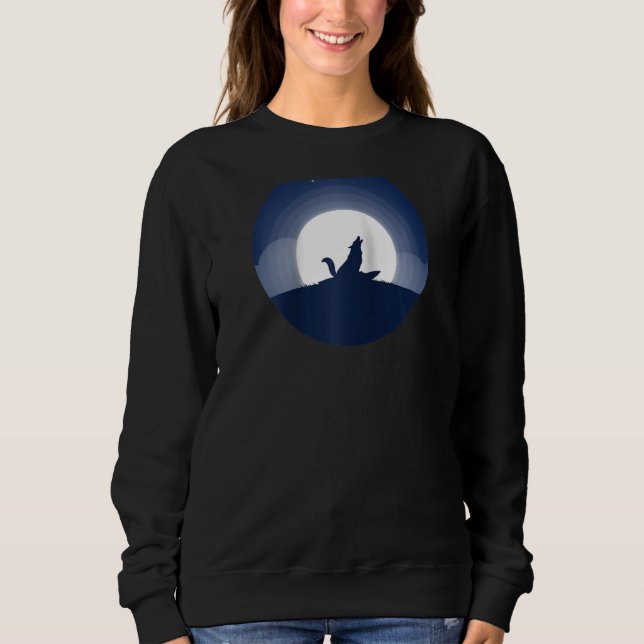 Sudadera Moon Night Wildlife Forest Animal Predator Howling (Anverso)