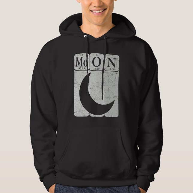 Sudadera Moon Periodic Table Elements Moon Space Nerd Moon  (Anverso)