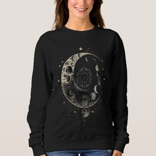 Sudadera Moon Phases Space Lunar Cycles Astronomy (Anverso)