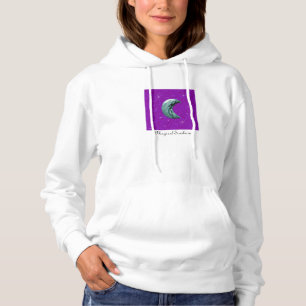 Sudadera Moon plateado y fondo púrpura de estrellas
