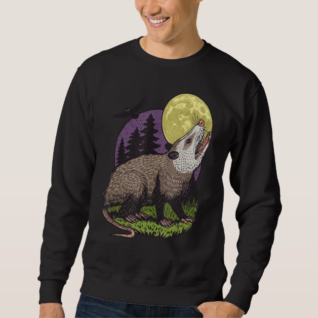 Sudadera Moon Possum Funny Marsupial Rodent Opossus Retro (Anverso)