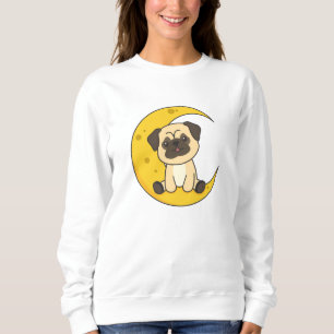 Sudadera Moon Pug Animales Lunares Cute Animales Kawaii