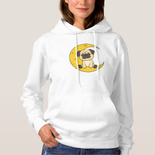 Sudadera Moon Pug Animales Lunares Cute Animales Kawaii
