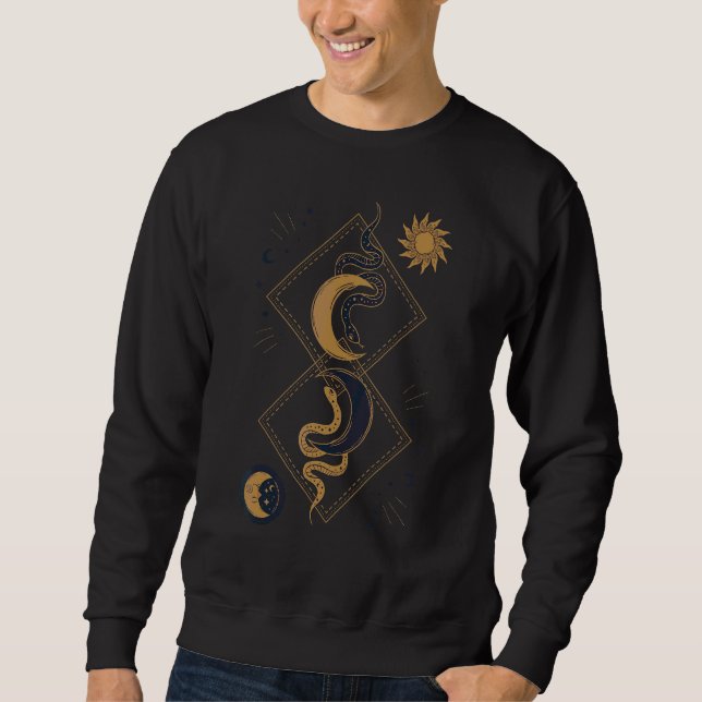 Sudadera Moon Style Boho Y Alquimia Mística De La Serpiente (Anverso)