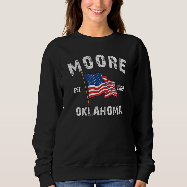 Sudadera Moore Oklahoma Ok Usa Estrellas Estrellas Estilo V (Anverso)