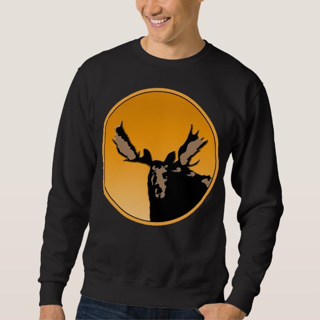 Sudadera Moose al atardecer - Original Wildlife Art (Anverso)