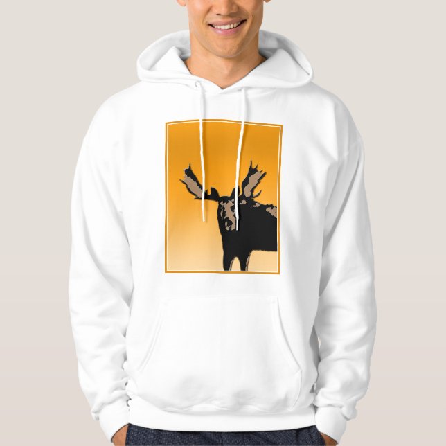 Sudadera Moose al atardecer - Original Wildlife Art (Anverso)