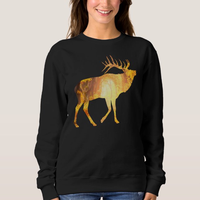 Sudadera Moose Deer Reindeer Animal Motif Wilderwood Forest (Anverso)