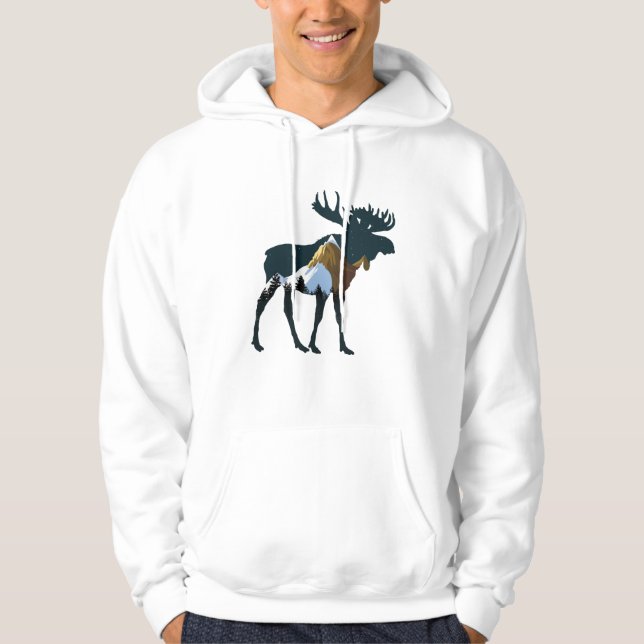 Sudadera Moose del bosque nocturno (Anverso)