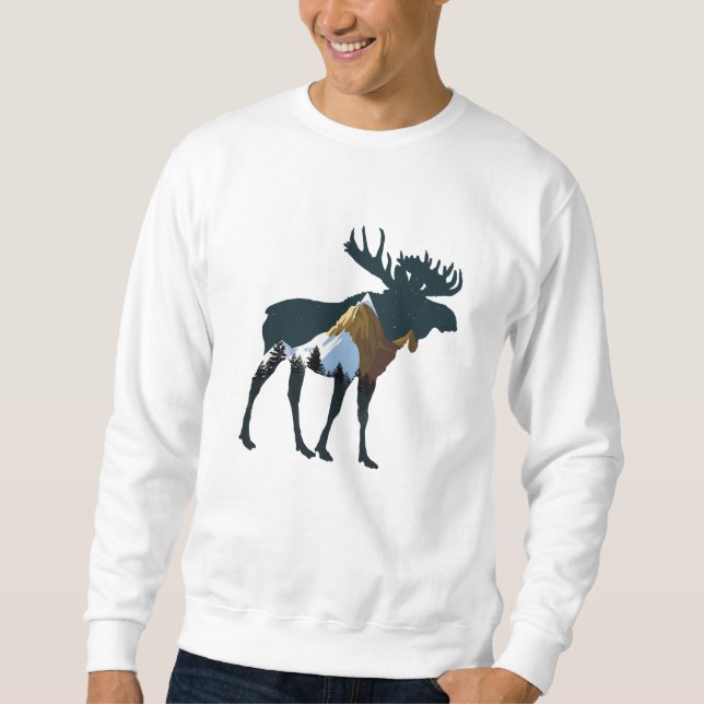 Sudadera Moose del bosque nocturno (Anverso)