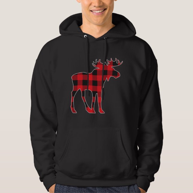 Sudadera Moose Elk Plaid Buffalo Check Pajama Lumberjack Ch (Anverso)