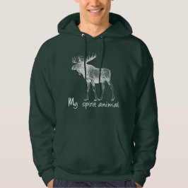 Sudadera Moose es mi animal espiritual para el amante de la