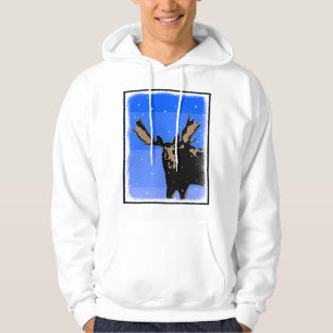Sudadera Moose in Winter - Original Wildlife Art